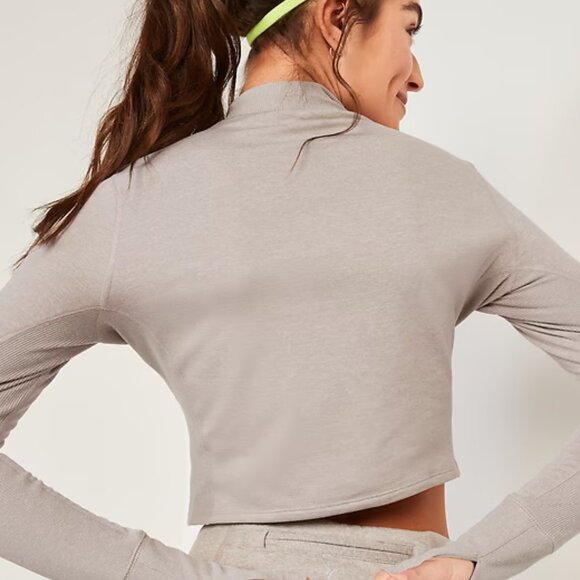 Old Navy Active | CozeCore Long-Sleeve Cropped Rib-Paneled Sweater | L Large - Picture 3 of 6